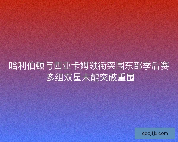 哈利伯顿与西亚卡姆领衔突围东部季后赛 多组双星未能突破重围